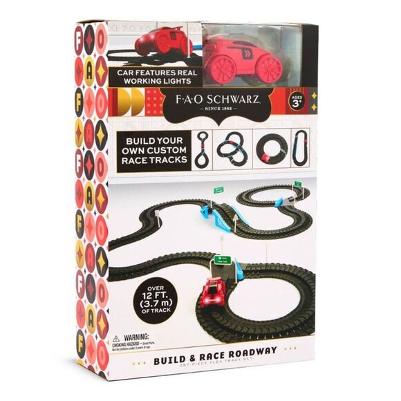 Open Box - FAO Schwarz -  Vehicle Playset with DIY Track Black - Picture 5 of 7